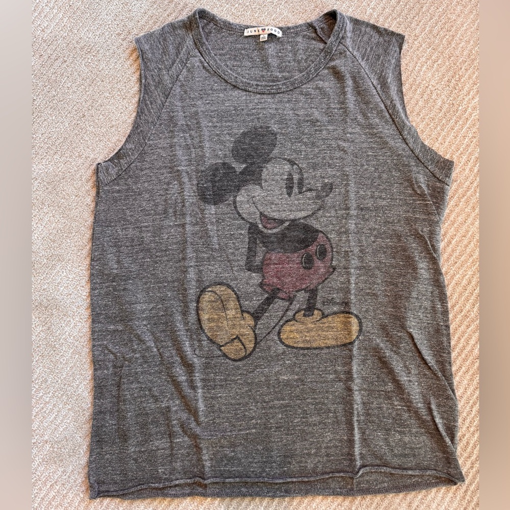 Junk Food Clothing Charcoal Gray Mickey Mouse Graphic Tank